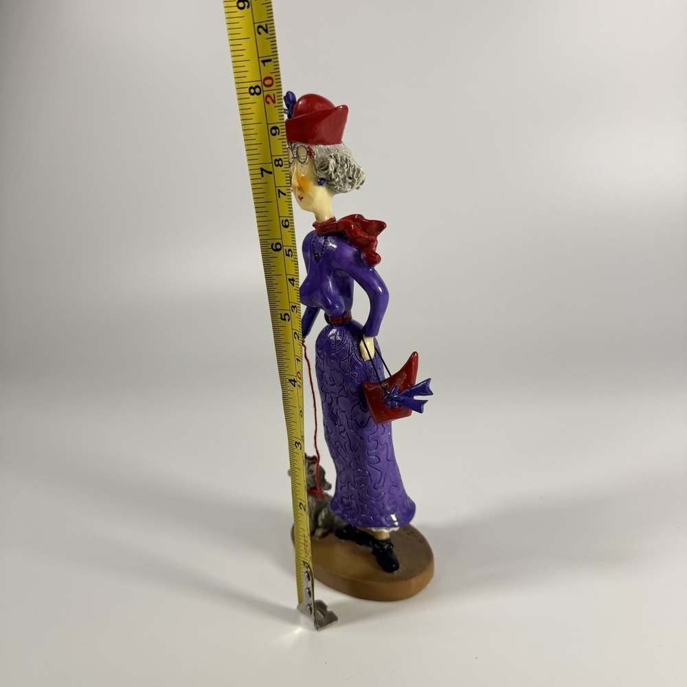 Red Hat Lady Walking Small‎ White Dog, Sandy Gervais figure 8" X 3" - Picture 14 of 16